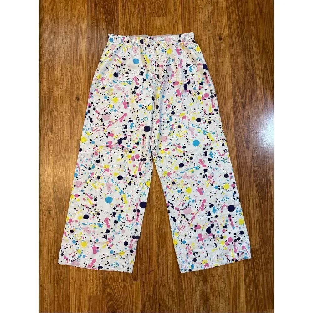 Vintage Victoria's Secret Women's Paint Splatter Pajama Pants Multicolor Small